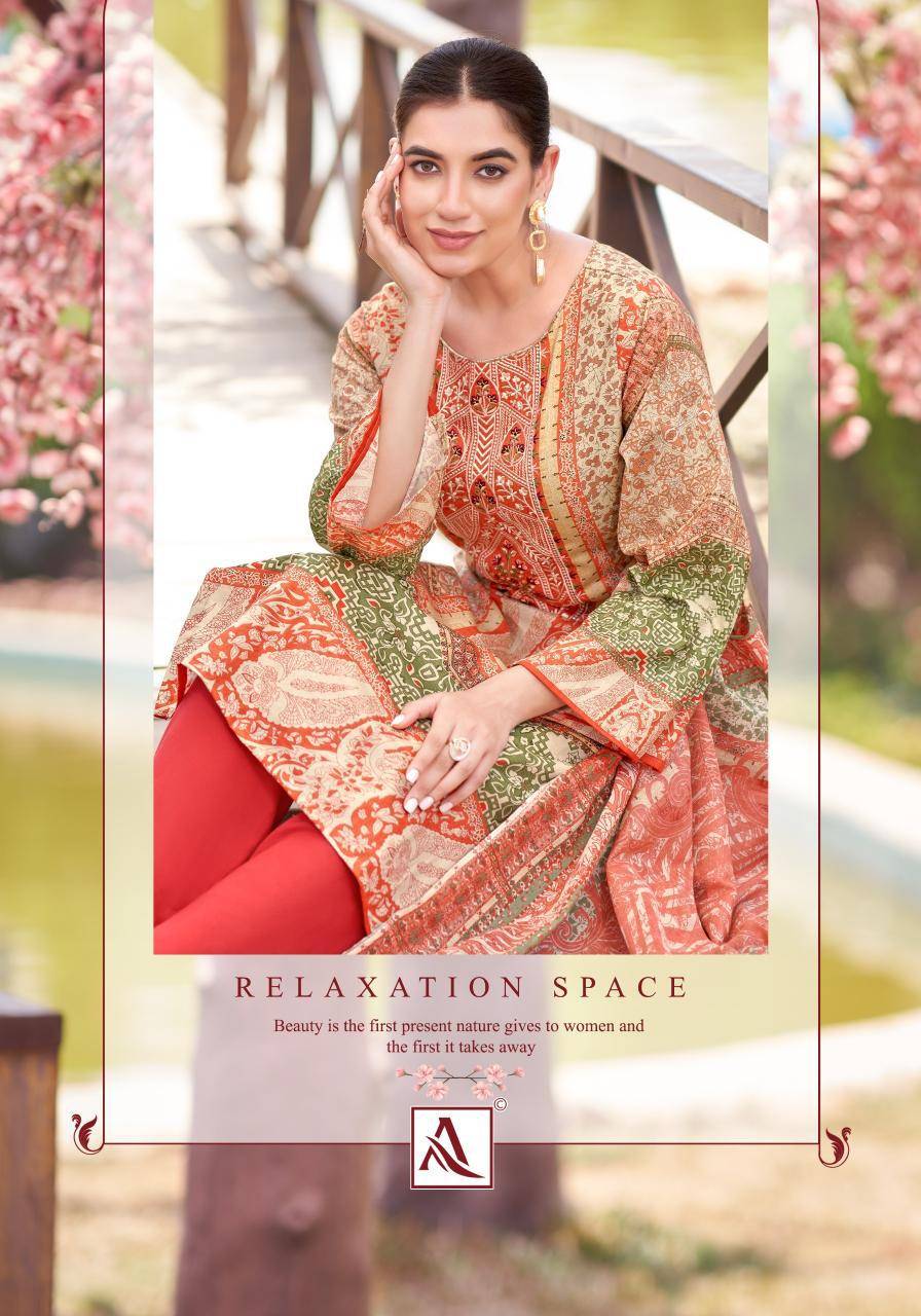Alok suit rihaana 14 karachi cotton dress material wholesale
